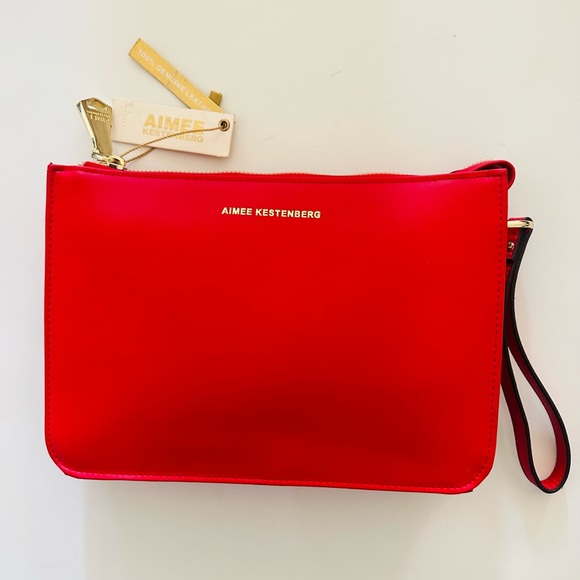 Aimee Kestenberg Cherry Red Mariah Clutch - Picture 1 of 8